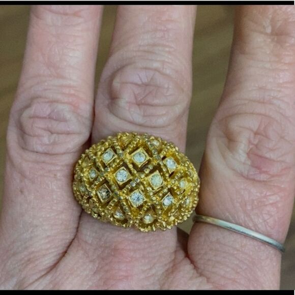 Vintage Sarah Cov Adjustable Cluster Ring - Picture 4 of 6